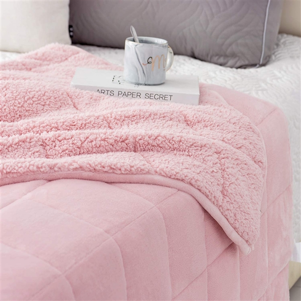Sherpa Fleece Weighted Blanket for Adult, 15 lbs 60x80