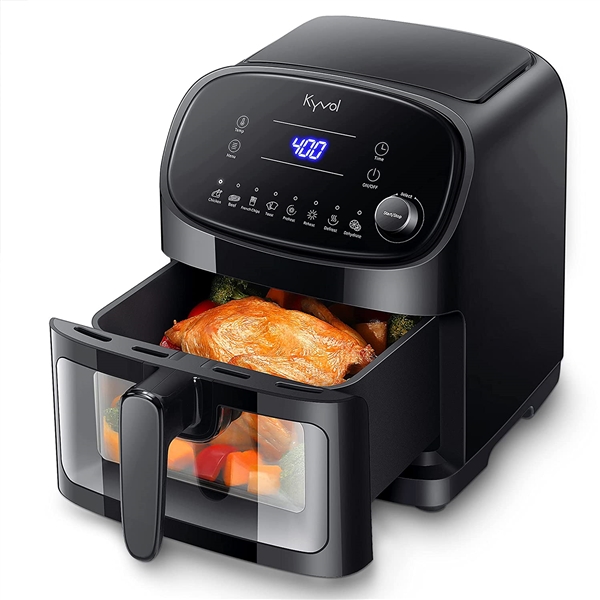  Kyvol Air Fryer, Halogen Heating Ceramic Coated Digital Airfryer Dehydrator Oilless Cooker 6 Quart
