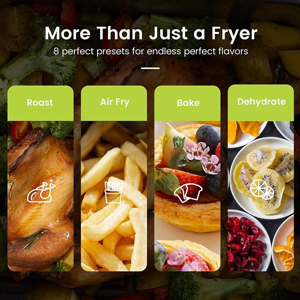  Kyvol Air Fryer, Halogen Heating Ceramic Coated Digital Airfryer Dehydrator Oilless Cooker 6 Quart