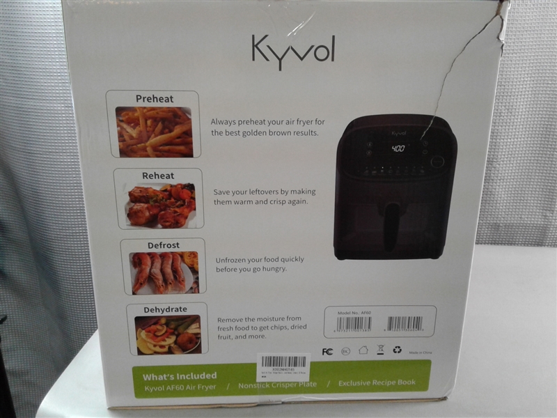 Kyvol Air Fryer, Halogen Heating Ceramic Coated Digital Airfryer Dehydrator Oilless Cooker 6 Quart