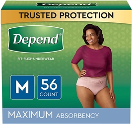Depend For Women Maximum Protection Medium 56 Ct