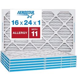 Aerostar Allergen & Pet Dander 16x24x1 MERV 11 Pleated Air Filter