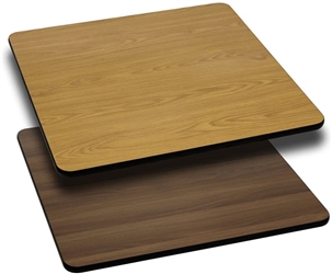 Square Table Top with Natural or Walnut Reversible Laminate Top, 42-Inch