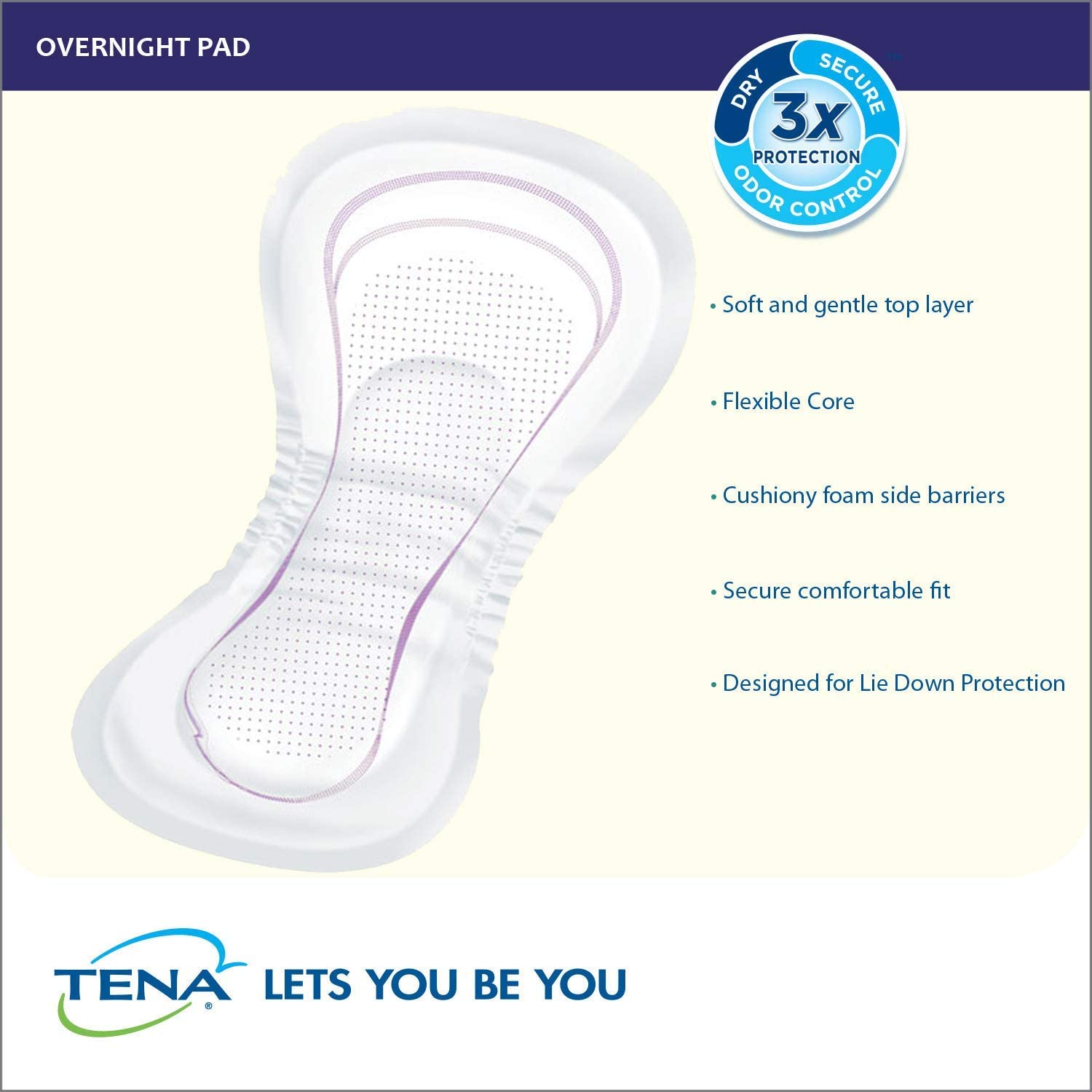 Tena overnight pads for women