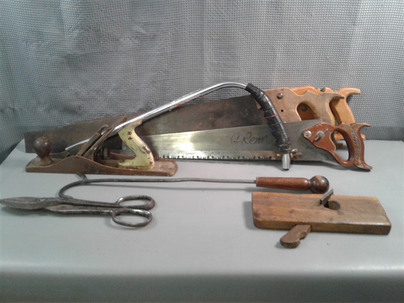 Push Pull Saw, Hand Saws, Carving Tools and a Spoke