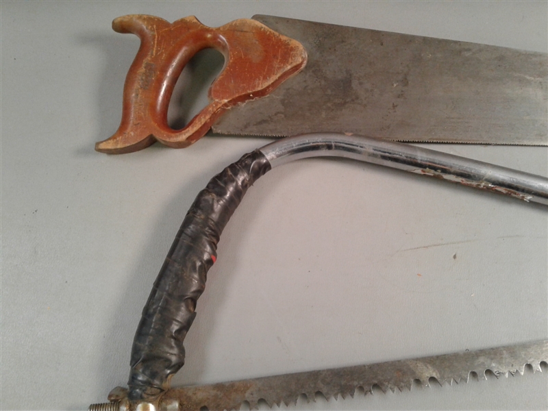 Push Pull Saw, Hand Saws, Carving Tools and a Spoke
