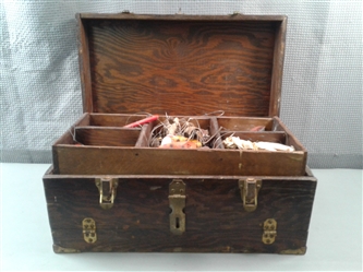 Vintage Tackle Box With Tackle 