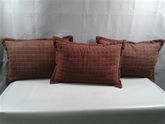Set of 3 Brown Throw Pillows
