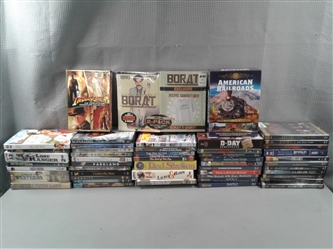 DVDs- Some New- Borat, Red Skelton, Ancient Aliens, History Channel, National Treasure etc