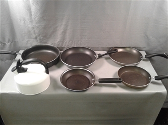 Frying Pans and Tea Pot