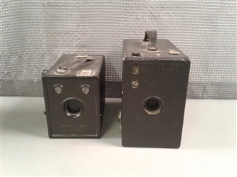 2 Box Cameras Ansco And Kodak 