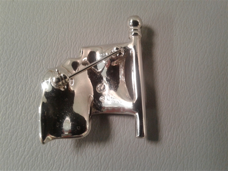 Vintage Signed Swarovski American Flag Brooch Pin
