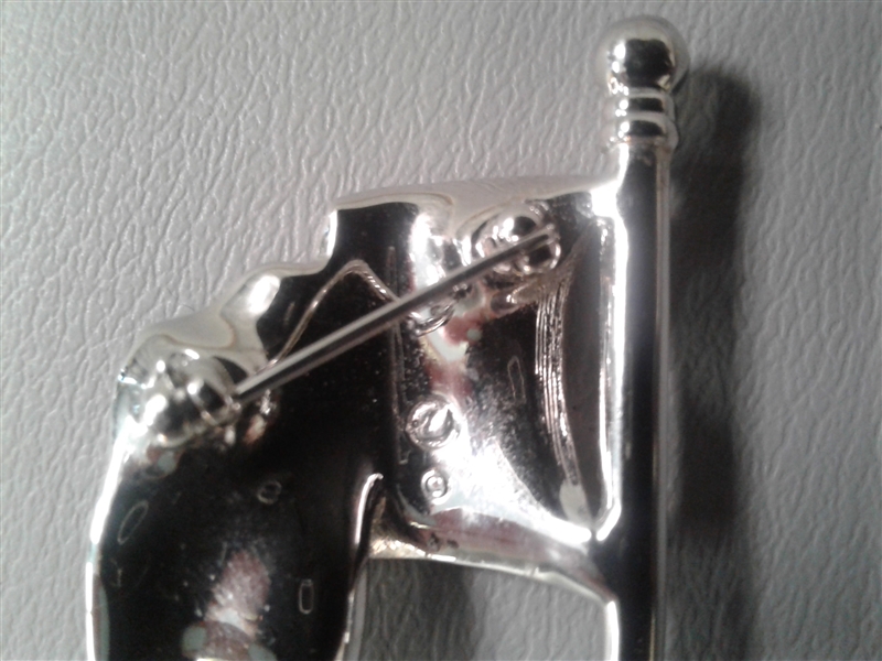 Vintage Signed Swarovski American Flag Brooch Pin
