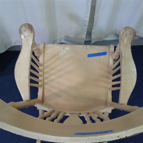 Large Vintage Yellow Rocking Chair