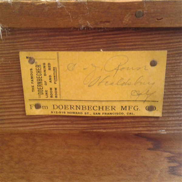 Antique Doernbecher T. Fumed Ash Chest Of Drawers W/Mirror