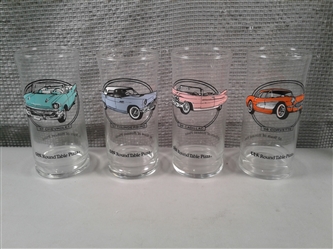 Set Of 4 Classic Car Round Table Glasses