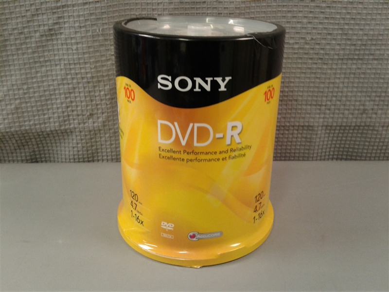 Lot Detail - NEW- 100 Pack Sony DVD-R Discs