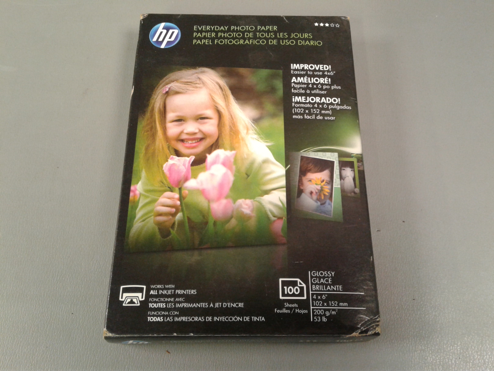 Lot detail hp photo paper 4x6 2 frames