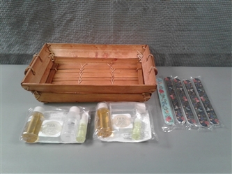 Wood Tray with DHC Olive Essentials Mini Set -2 New Sets & 5 New Emery Boards