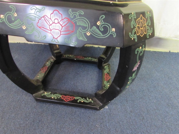20th Century Chinese Black Lacquer Side Table