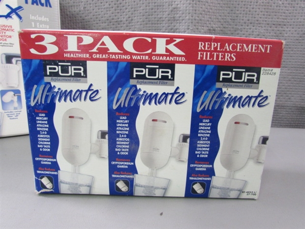 New- PUR Ultimate LX Faucet Mount Water Filter & Extra Filters