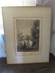 Vintage Signed Lithograph Picture