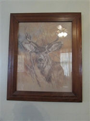 Framed Buck Picture By K. Maroon 1978