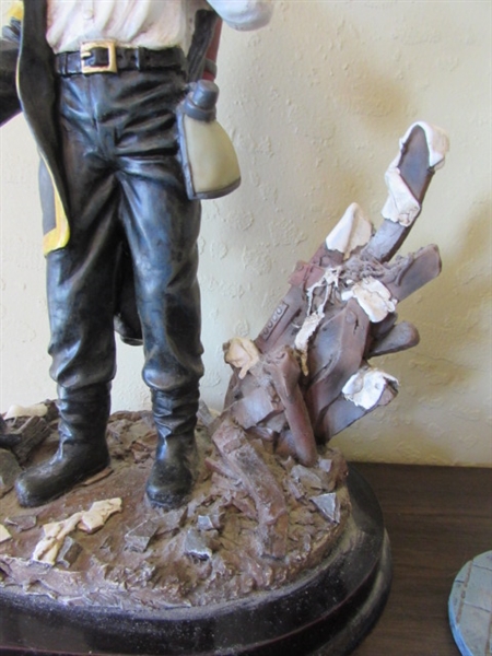 Fireman and Police Officer Statues