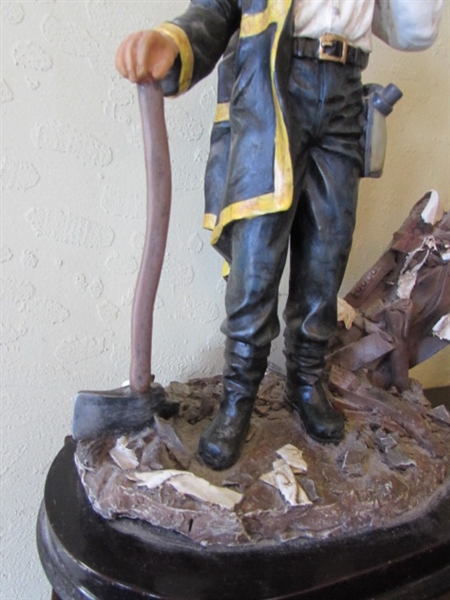 Fireman and Police Officer Statues