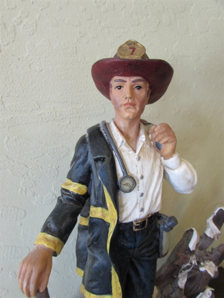 Fireman and Police Officer Statues