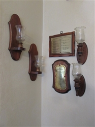 The Ten Commandments, The Lords Prayer, and Wall Sconces.