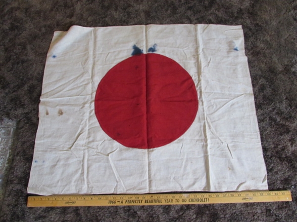 WWII Japanese Flag & Variety of American Flags