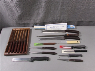Knives- Hollow Robinson Ground, Ginsu, Quikut, Kamenstein, Case, etc.