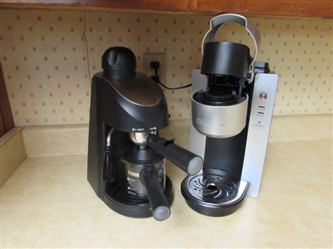 AICOOK ESPRESSO MACHINE W/FROTHER & MR COFFEE "KEURIG" COFFEE MAKER