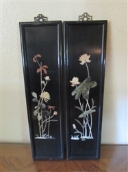 PAIR OF SMALL ASIAN 3D CARVED PANELS