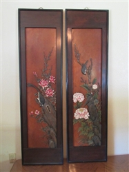 PAIR OF LARGE ASIAN 3D CARVED PANELS