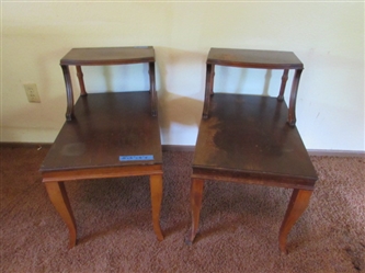 PAIR OF 2- TIER SIDE TABLES