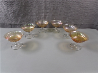Set of 6 Vintage Jeannette Iridescent Dessert Cups