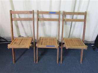 Set of 3 Folding Wooden Chairs