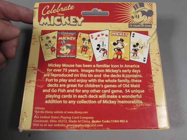New-Disney Mickey Playing Cards in a Keepsake Tin