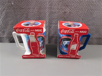 NOS-Pair of Coca-Cola Mugs-Makes a Frozen "COKE" Treat.