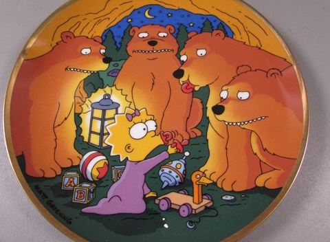 1992 Maggie and the Bears Simpsons Collector's Plate LE