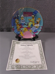 1992 " Family Therapy" Simpsons Collectors Plate w/ COA