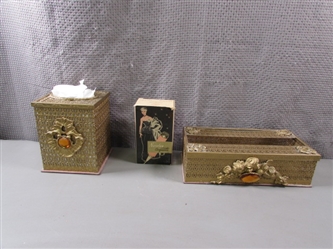 VTG Norelco Coquette Rotary Electric Shaver and Pair of Tissue Box Covers