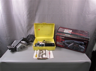 Belt Sander, Planer, Micrometer, Glass Cutter, and Torch