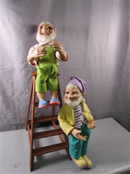 Vintage Gnomes with Ladder