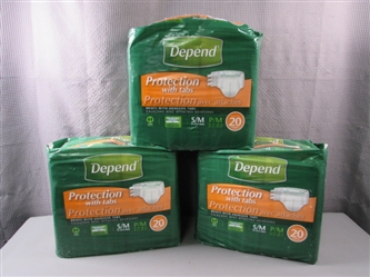 Depend Briefs with Adhesive Tabs S/M