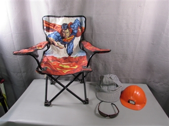 Superman Toddler Chair, Sunglasses, and Hats