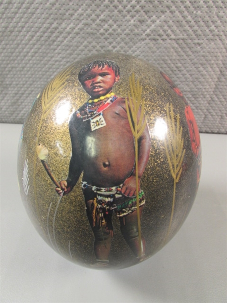 AFRICAN DECORATED OSTRICH EGG