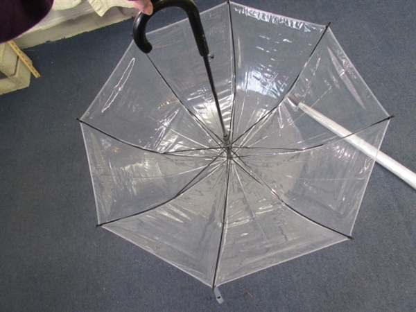 NEW - PAIR OF CLEAR UMBRELLAS